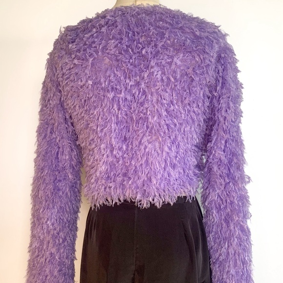 Zara Feather Effect Purple Sweater - Size US S - Picture 5 of 6